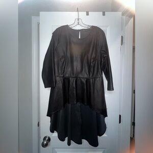 NY & Company Faux Leather Asymmetric Tunic – Size L